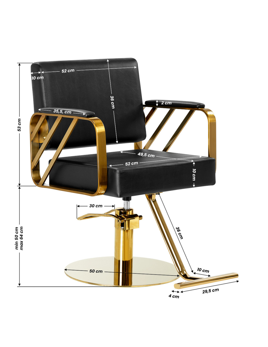 Gabbiano Genoa Gold Black Hairdressing Chair {attributes}
