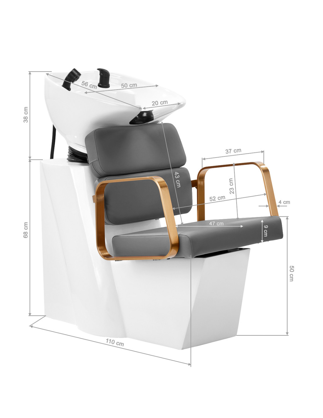 Gabbiano myjnia fryzjerska Porto złoto szara 