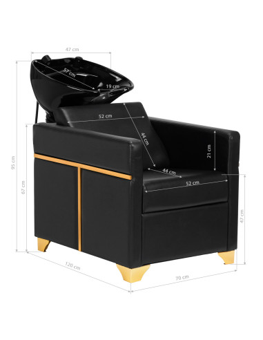 Gabbiano Myjnia Fryzjerska Toledo Złoto Czarna / Czarna 