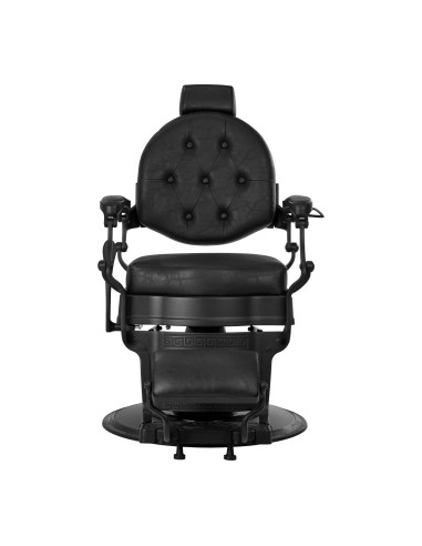 Sillón de barbero Cavalese negro: estilo Chesterfield y comodidad profesional