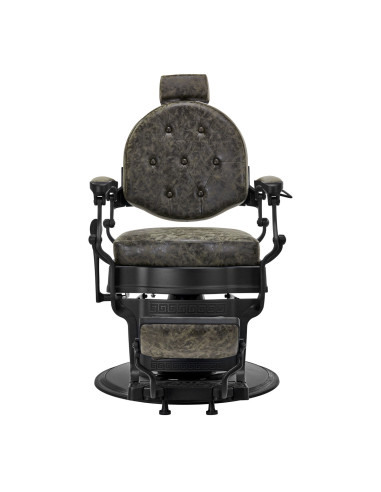 Fauteuil Barbier Cavalese Vieux Cuir Vert – Ambiance Rétro & Design Industriel 