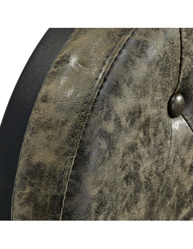 Fotel fryzjerski Cavalese, skóra w kolorze starej zieleni – klimat retro i industrialny design