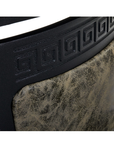 Poltrona da barbiere Cavalese in pelle verde antico – Atmosfera retrò e design industriale