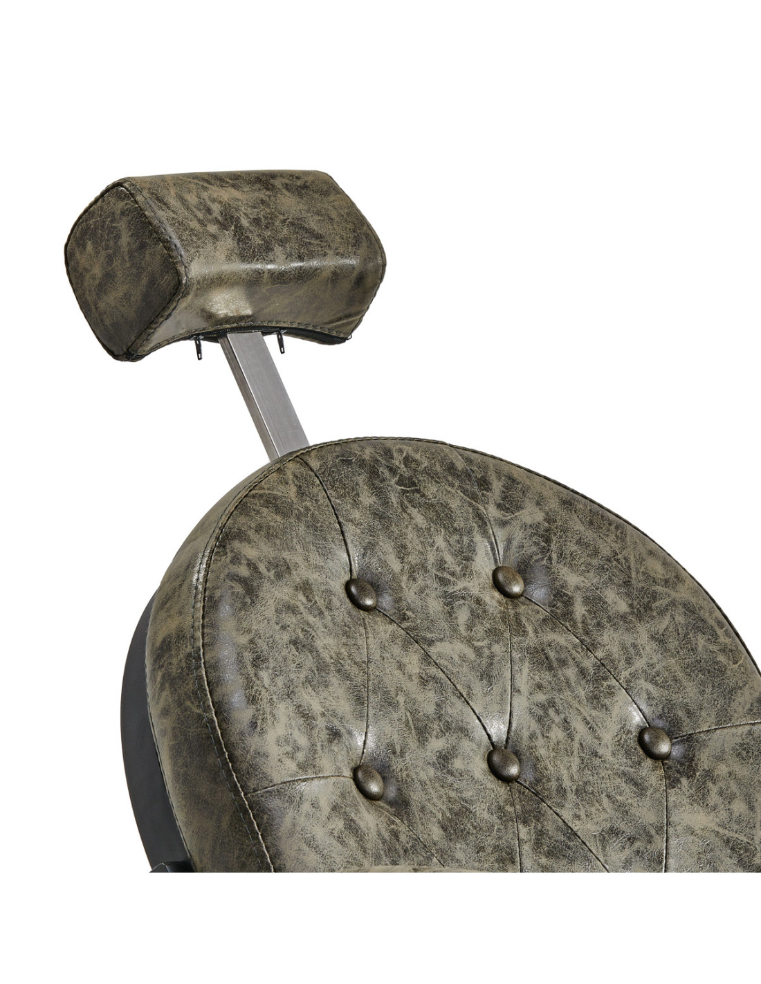 Cavalese kappersstoel oudgroen leer – Retro-ambiance en industrieel design