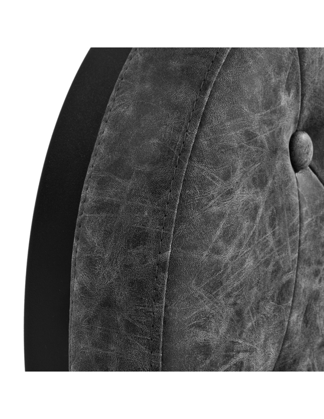 Cadeira de barbeiro Cavalese couro cinza velho zoom view imitação de couro