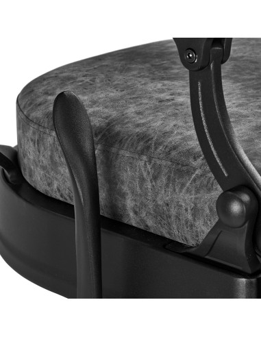 Sillón de barbero Cavalese cuero gris antiguo palanca de zoom vista inclinable