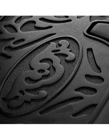 Cavalese kappersstoel oud grijs leer zoomweergave voetsteun