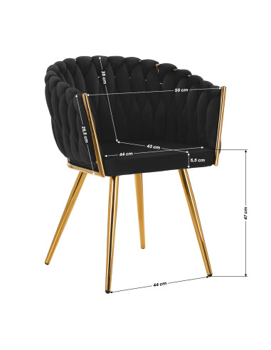4Rico krzesło QS-GW06G aksamit czarne 