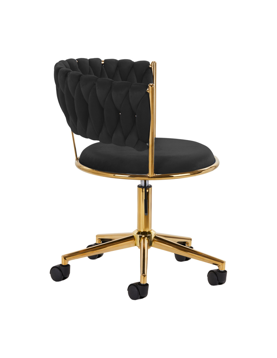 4Rico krzesło obrotowe QS-GW01G aksamit czarne 