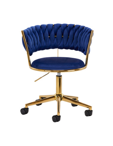 4Rico krzesło obrotowe QS-GW01G aksamit granatowe