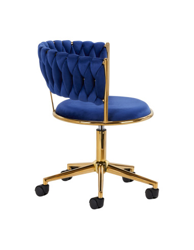 4Rico krzesło obrotowe QS-GW01G aksamit granatowe 