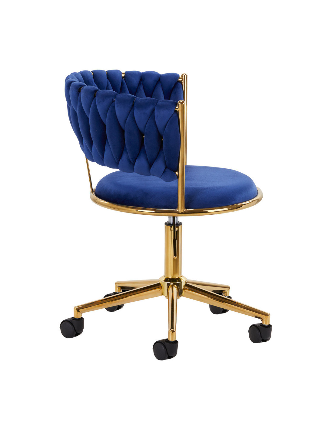 4Rico krzesło obrotowe QS-GW01G aksamit granatowe 