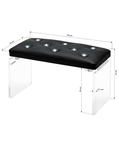 Podpórka do manicura Momo Diamond Czarna 