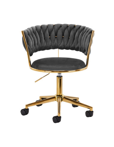 4Rico krzesło obrotowe QS-GW01G aksamit szare