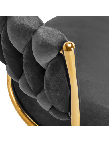 4Rico krzesło obrotowe QS-GW01G aksamit szare 