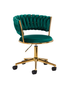 Bella green velvet swivel chair
