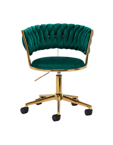 4Rico krzesło obrotowe QS-GW01G aksamit zielone