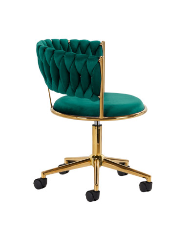 4Rico krzesło obrotowe QS-GW01G aksamit zielone 