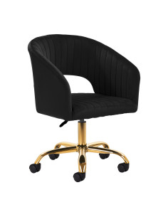 Chaise pivotante velours noir sissi