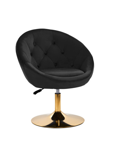 4Poltrona giratória Rico QS-BL12G, veludo preto 