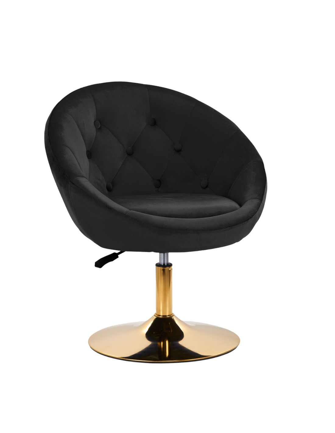 Sillón giratorio 4Rico QS-BL12G, terciopelo negro 