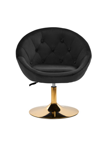 Sillón giratorio 4Rico QS-BL12G, terciopelo negro 