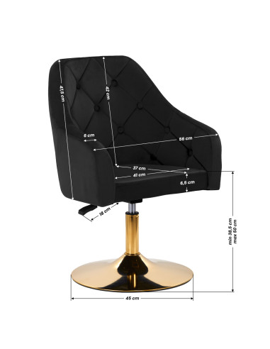 4Rico fotel obrotowy QS-BL14G aksamit czarny 