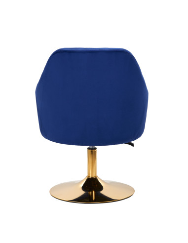 4Rico fotel obrotowy QS-BL14G aksamit granatowy 