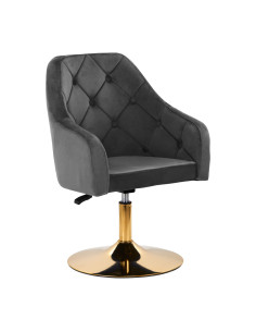 Fauteuil pivotant 4rico qs-bl14g, velours gris