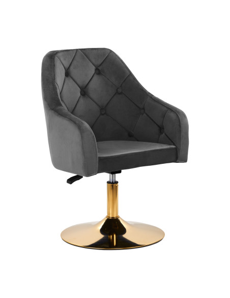 4Rico fotel obrotowy QS-BL14G aksamit szary 