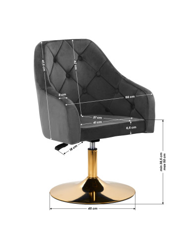 4Rico fotel obrotowy QS-BL14G aksamit szary 