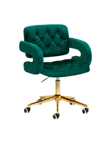 Chaise Royale Velours Luxe vert vue de profil