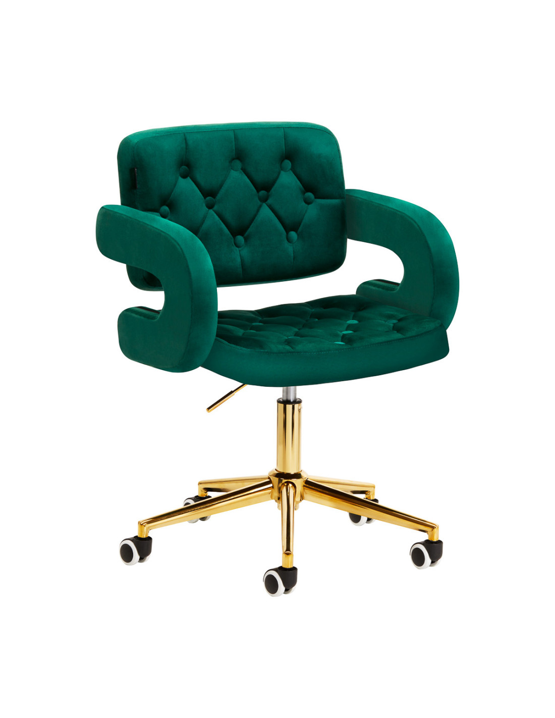 Chaise Royale Velours Luxe vert vue de profil
