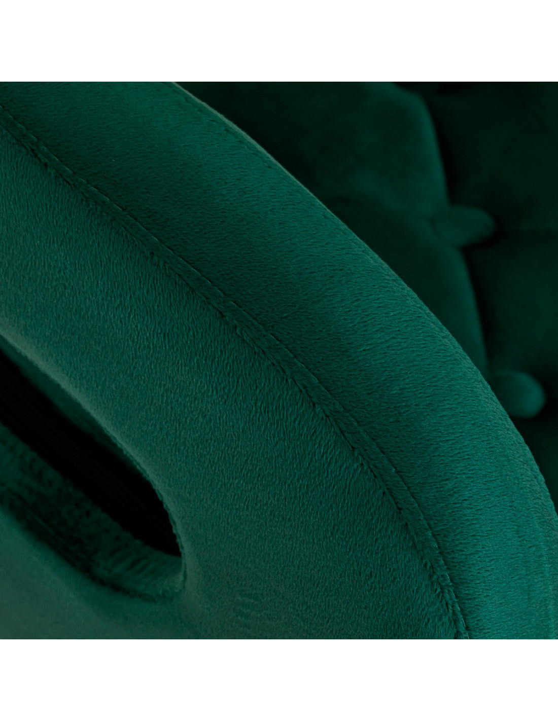 Chaise Royale Velours Luxe vert vue accoudoir