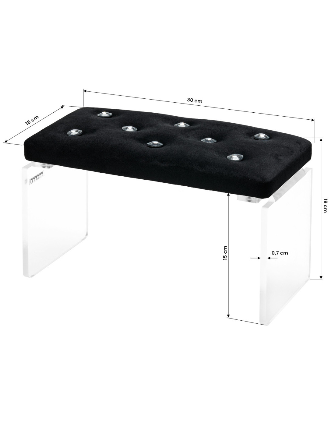 Supporto per manicure Momo Diamond Welur Czarna 