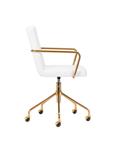 Krzesło Kosmetyczne QS-OF211G złoto białe 