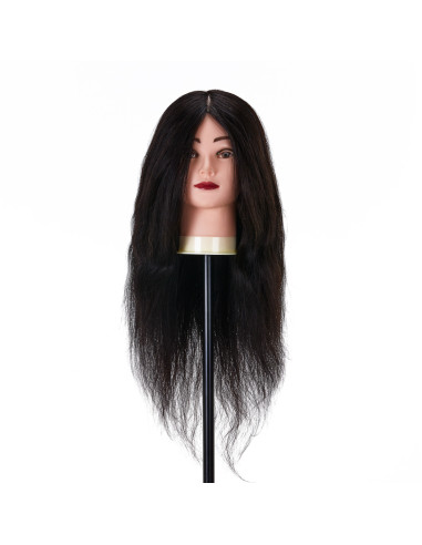 Główka treningowa fryzjerska Gabbiano WZ1 naturalne włosy, color 1H, długość 20