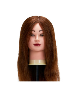 Tête d'apprentissage coiffure f wz1 cheveux naturels couleur 4h longueur 20