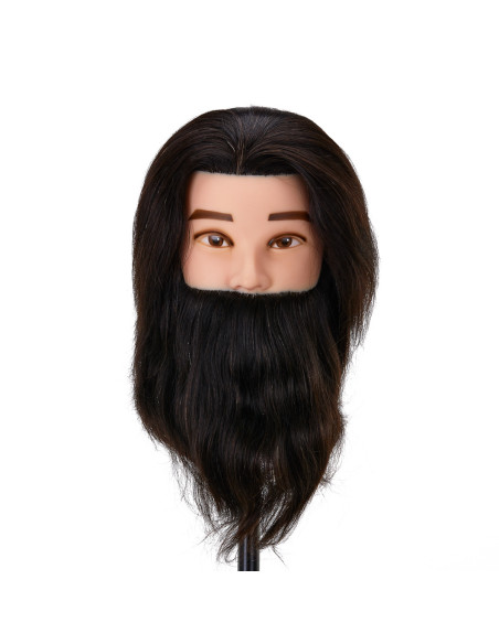 Główka treningowa z brodą ryzjerska Gabbiano WZ4 naturalne włosy, color 1H, długość 8+6 