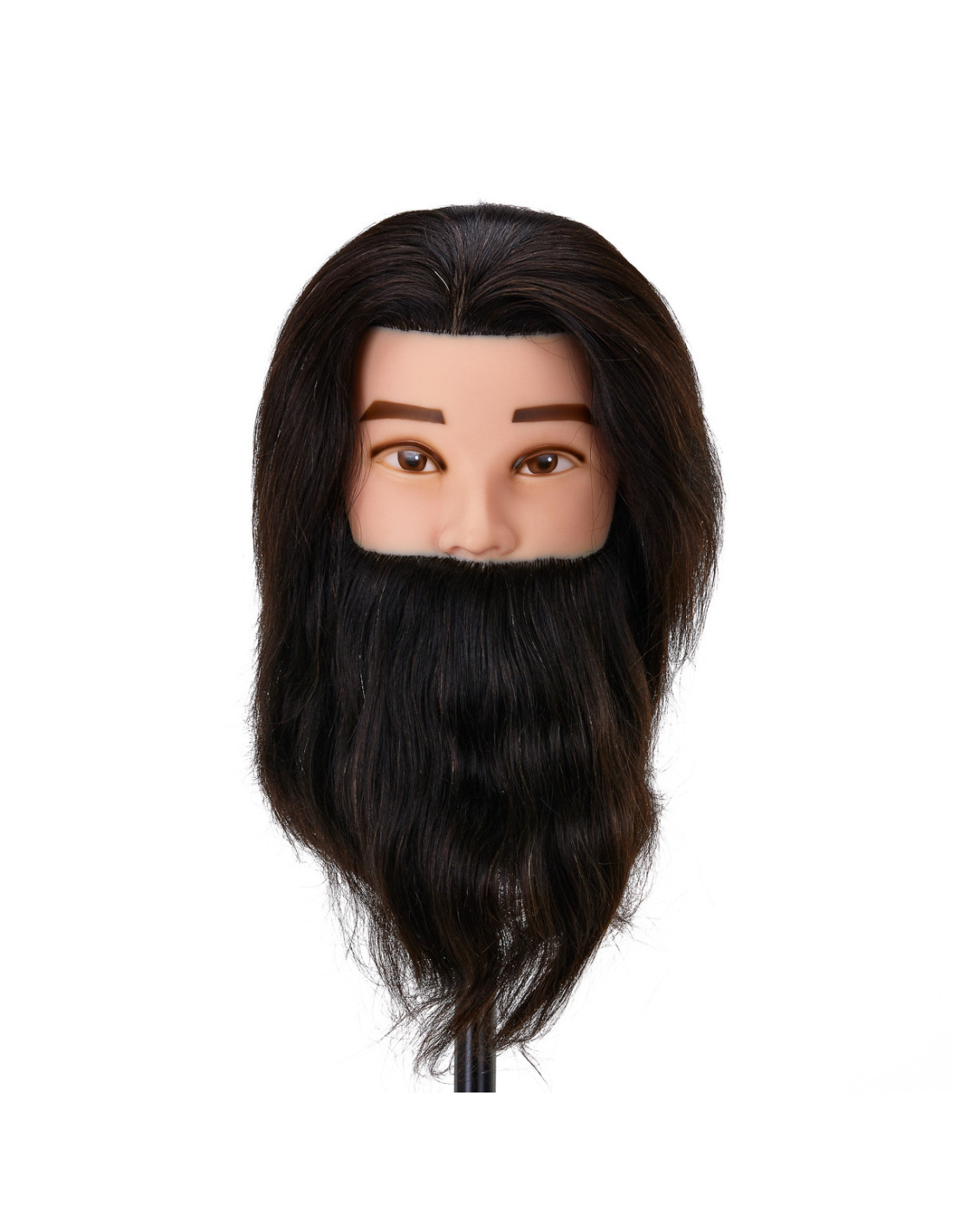 Główka treningowa z brodą ryzjerska Gabbiano WZ4 naturalne włosy, color 1H, długość 8+6 