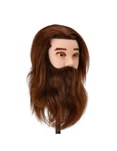 Główka treningowa z brodą Fryzjerska Gabbiano WZ4 naturel włosy, kleur 4H, długość 8+6 