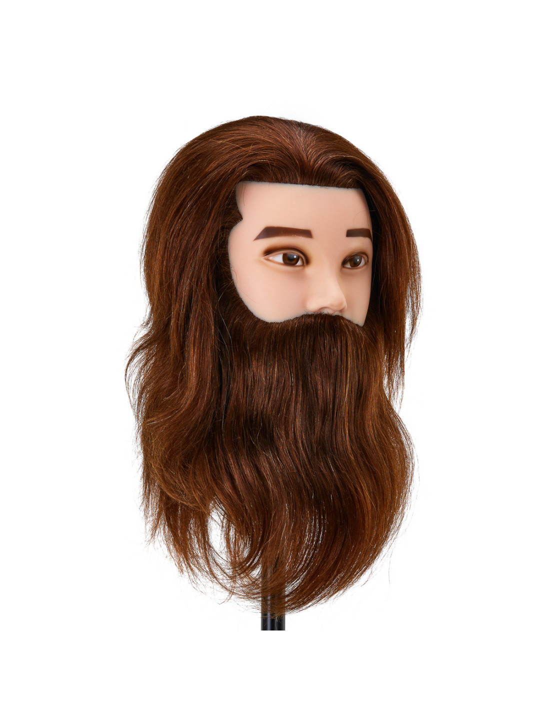 Główka treningowa z brodą frizjerska Gabbiano WZ4 naturalne włosy, colore 4H, długość 8+6 