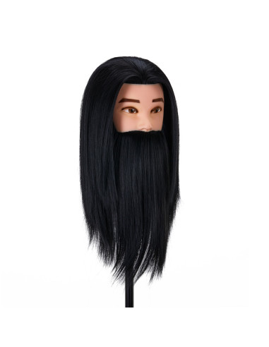 Główka treningowa z brodą Fryzjerska Gabbiano WZ4 syntetyczne włosy, kolor 1H, długość 8+6 