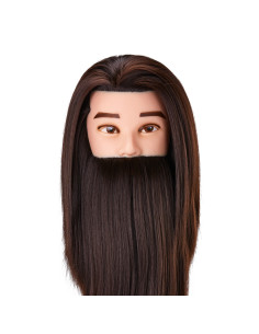 Cabeças de treinamento de barbearia wz4 cabelo sintético comprimento 20 cm + 15 cm
