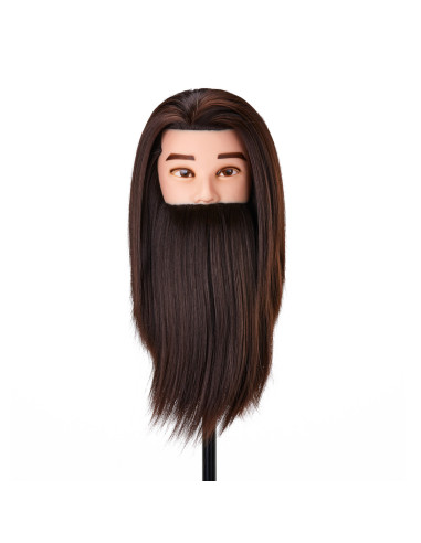 Główka treningowa z brodą fryzjerska Gabbiano WZ4 syntetyczne włosy, kolor 4H, długość 8+6 