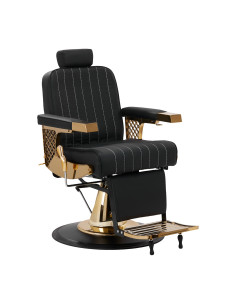 Gold Line Schwarzer Friseurstuhl – Couture-Eleganz und Gold-Finishes