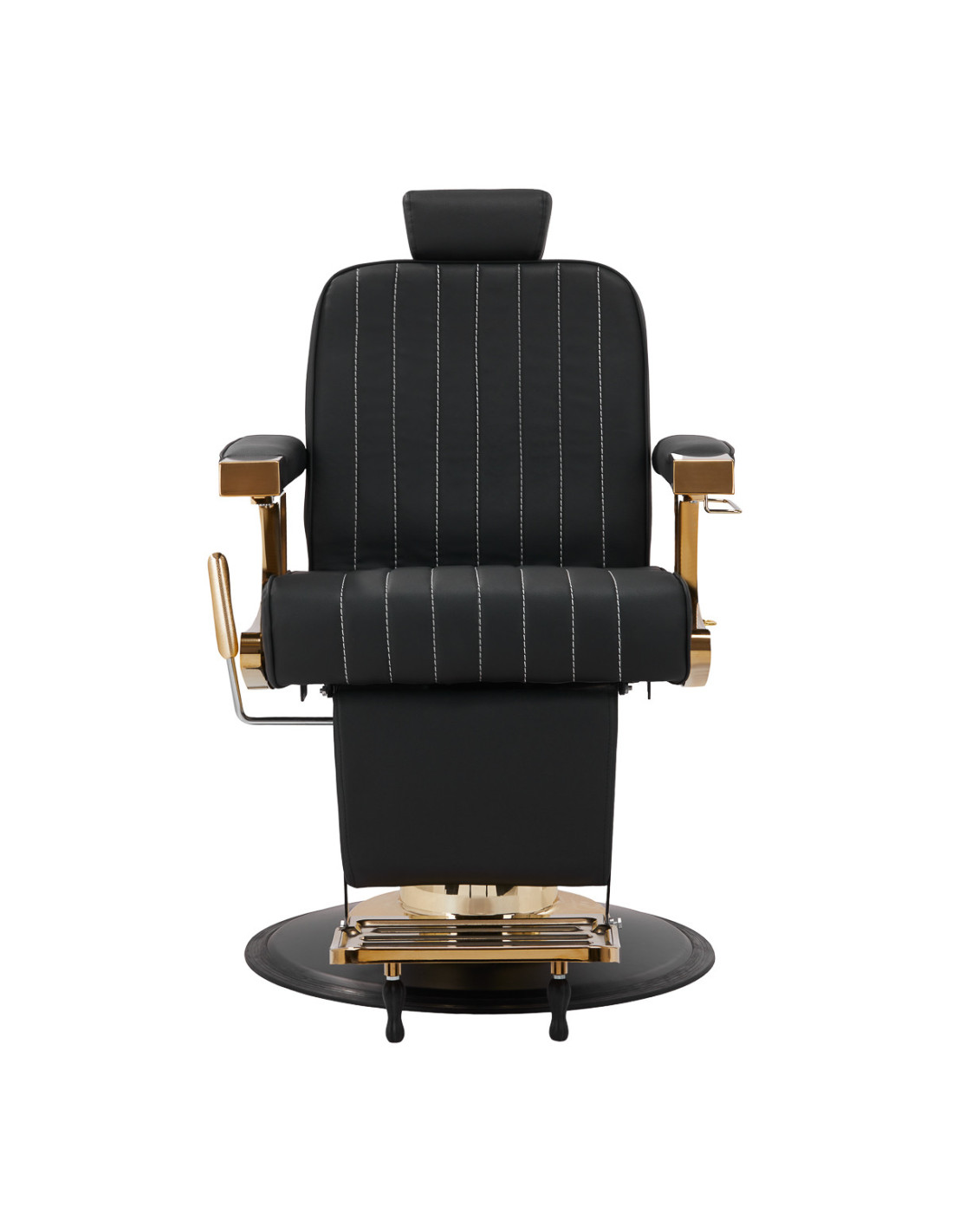 Gold Line Schwarzer Friseurstuhl – Couture-Eleganz und Premium-Ausführungen