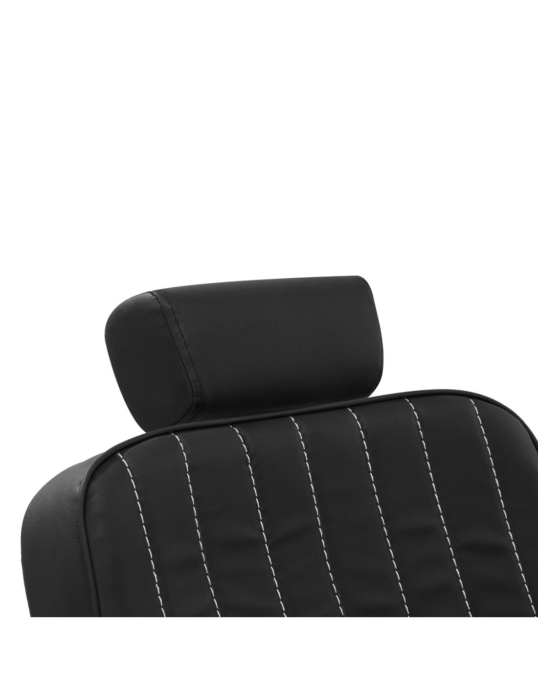 Cadeira de barbeiro preta Gold Line – Elegância de alta costura e acabamentos premium