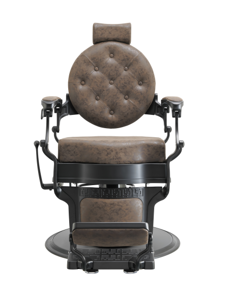 Florence Old Brown Friseurstuhl – Klassisch schick & Schwarzer Rahmen