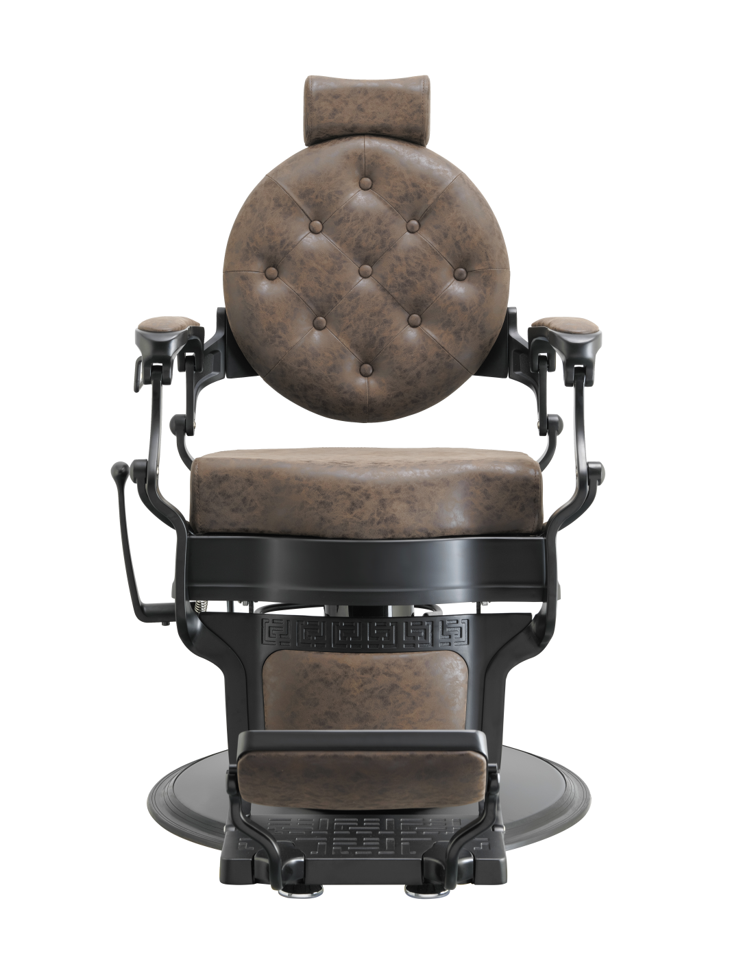 Cadeira de barbeiro Florence Old Brown – Classic Chic e estrutura preta